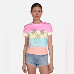Lauren Moshi Ursula Crystal Palm Trees tshirt